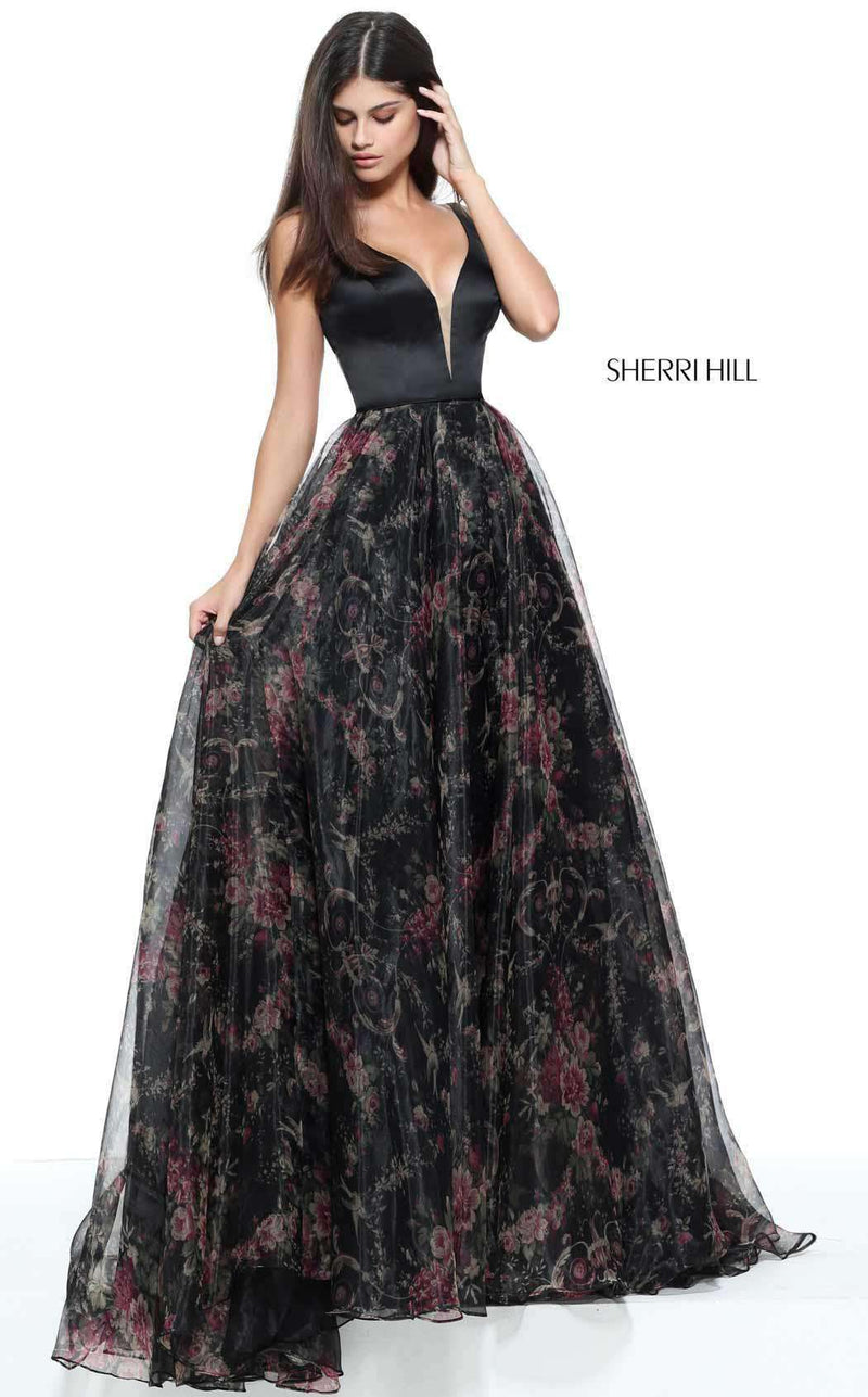 Sherri Hill 51165 Black Print