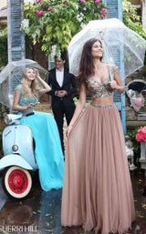 Sherri Hill 51166 Aqua Dark Nude
