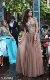 Sherri Hill 51166 Dark Nude Dark Nude