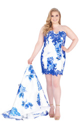 Mac Duggal Fabulouss 77173F Blue-Floral
