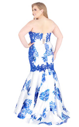 Mac Duggal Fabulouss 77173F Blue-Floral