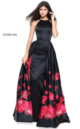 Sherri Hill 51193 Black/Red Print