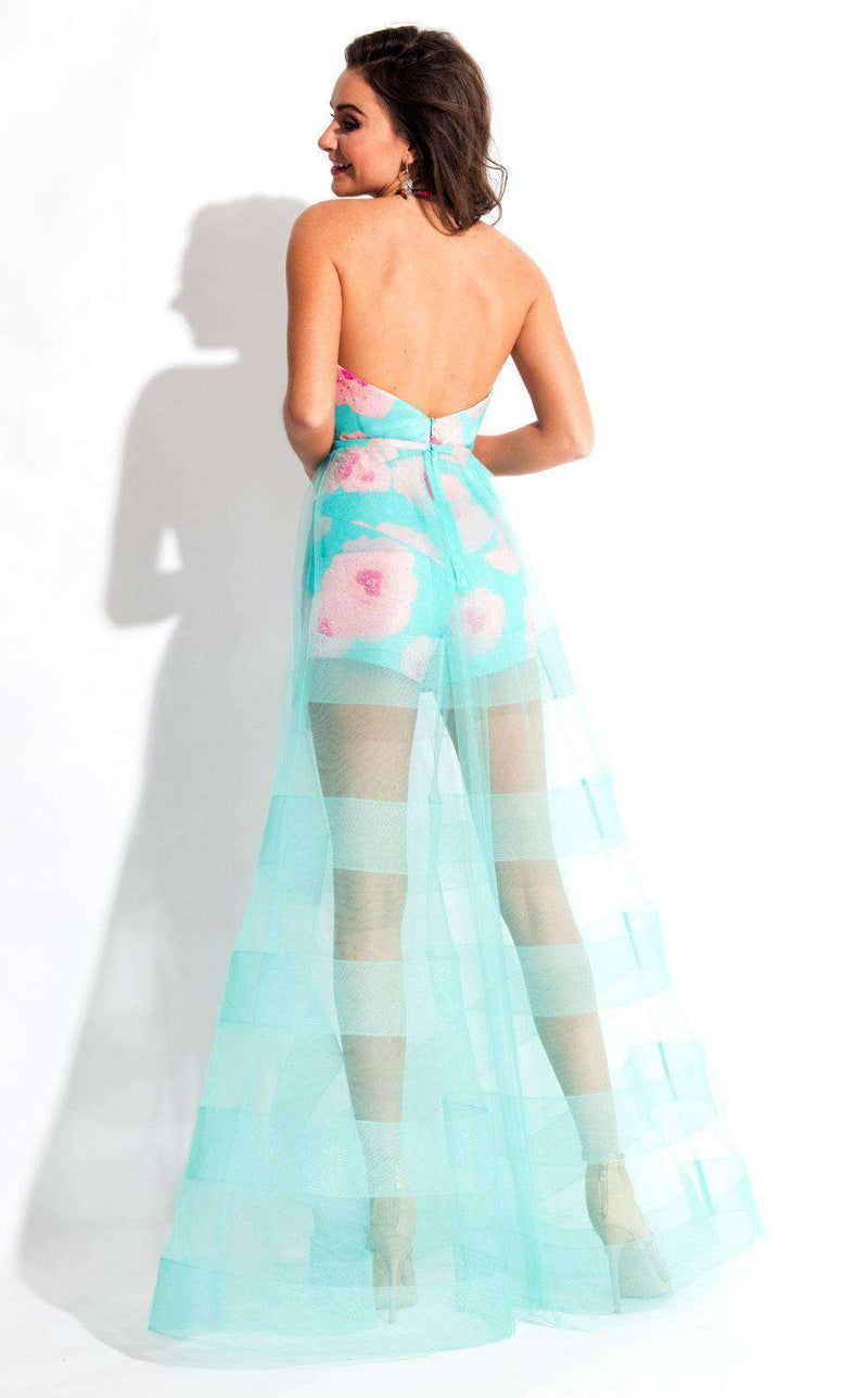 Rachel Allan 7558 Aqua/Coral