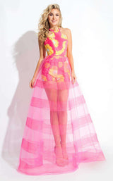 Rachel Allan 7558 Fuchsia/Yellow