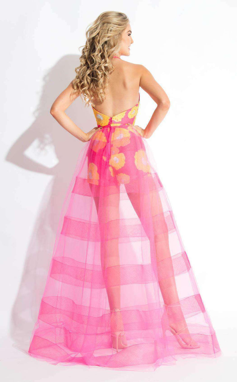 Rachel Allan 7558 Fuchsia/Yellow
