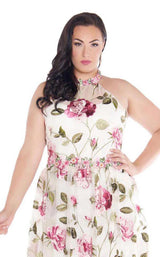 Mac Duggal Fabulouss 77354F Ivory Floral