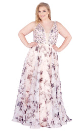 Mac Duggal Fabulouss 77542F Blush-Floral