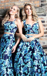 Rachel Allan 7572 Navy/Aqua