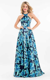 Rachel Allan 7572 Navy/Aqua