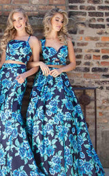Rachel Allan 7572 Navy/Aqua
