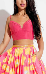 Rachel Allan 7620 Fuchsia/Yellow
