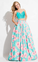 Rachel Allan 7620 Aqua/Coral