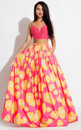 Rachel Allan 7620 Fuchsia/Yellow