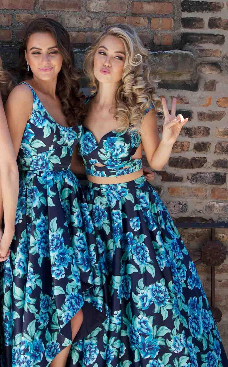 Rachel Allan 7702 Navy/Aqua