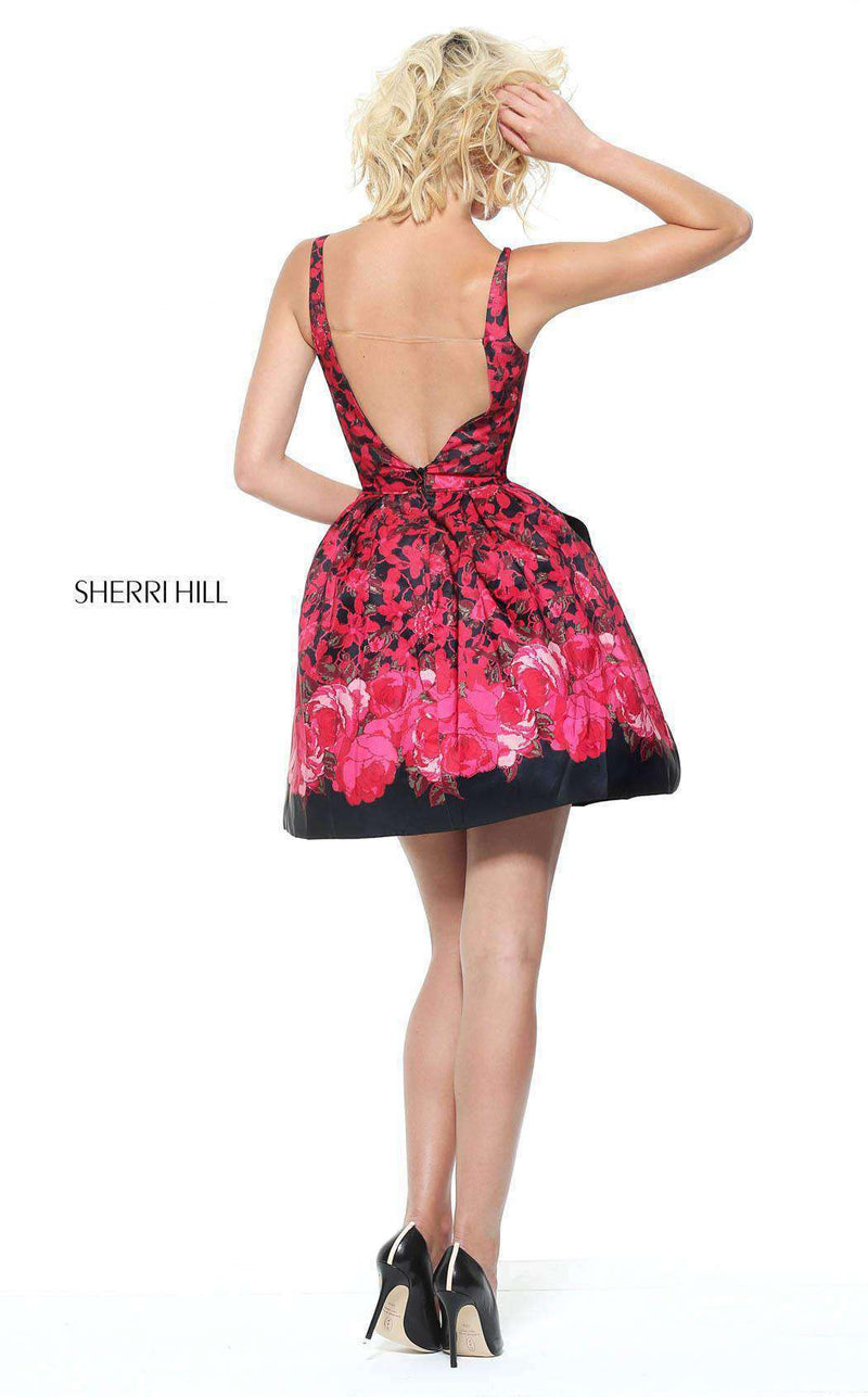 Sherri Hill 50933 Black/Red Print