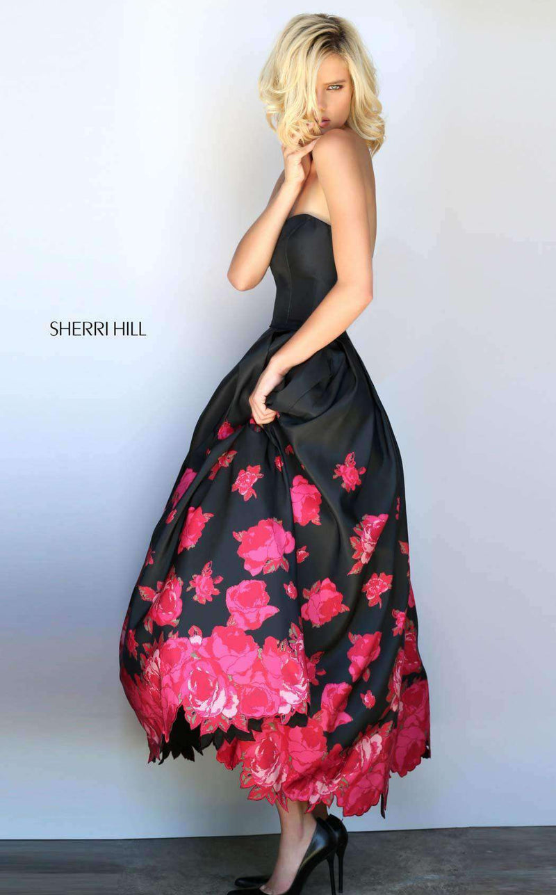 Sherri Hill 51056 Black/Red Print