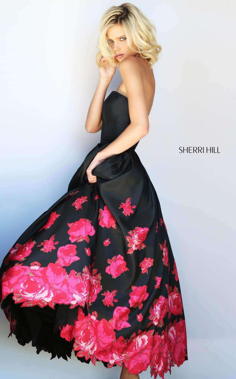 Sherri Hill 51056 Black/Red Print