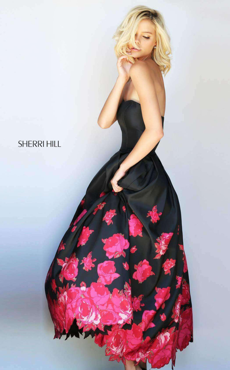 Sherri Hill 51056 Black/Red Print