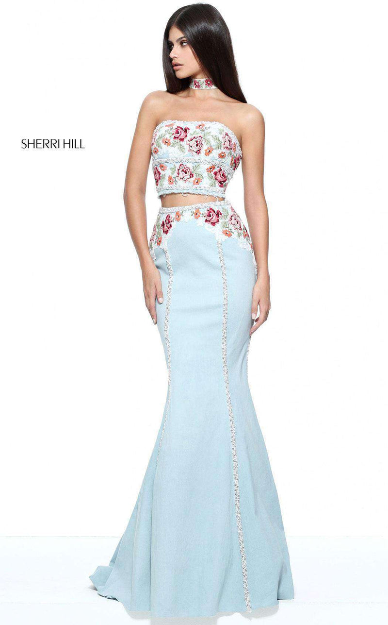 Sherri Hill 51060 Light Blue Multi