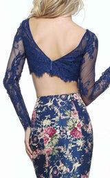 Sherri Hill 51064 Navy Print