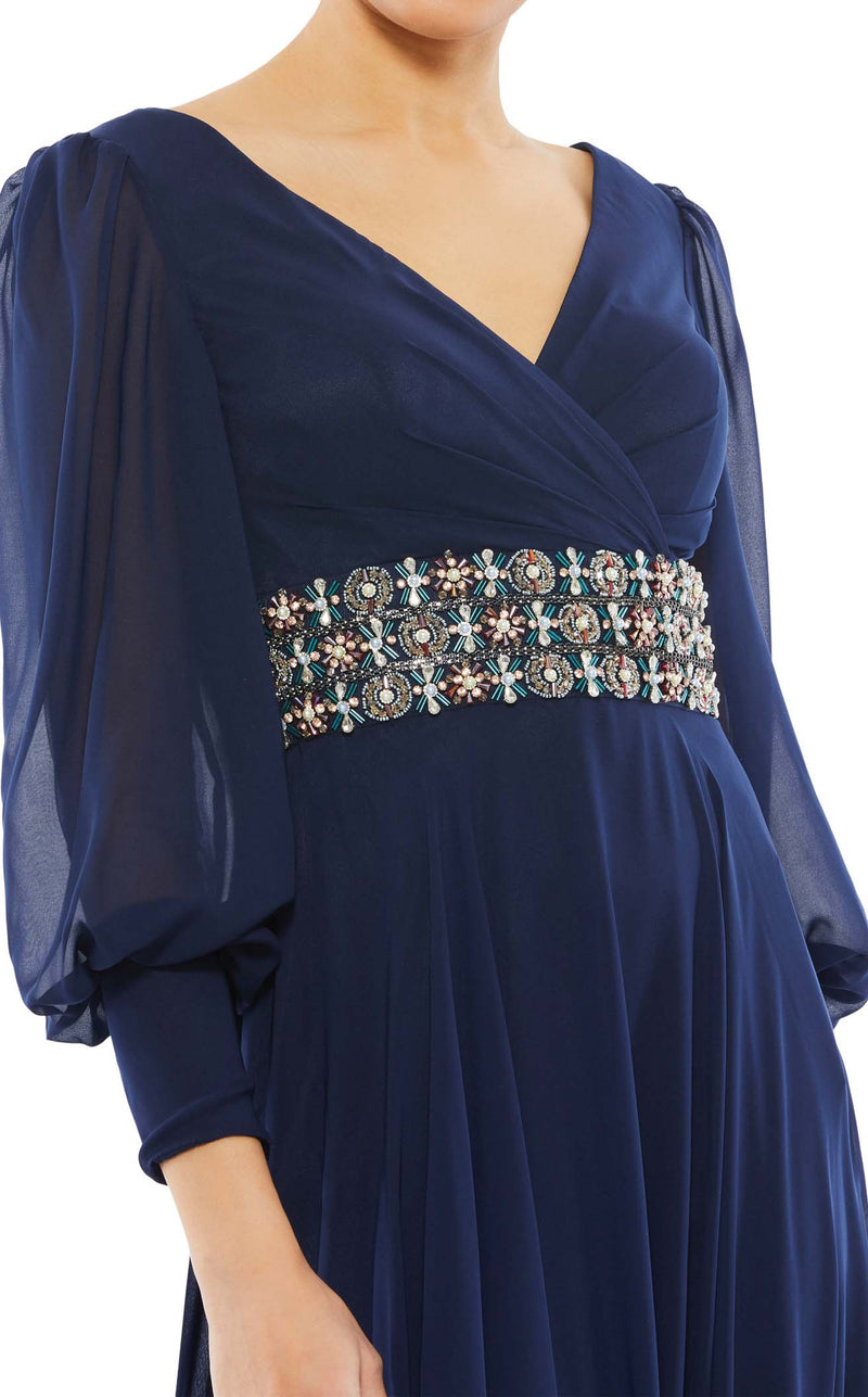 mac duggal blue and gold dress Mac Duggal 66219M Dress Sale
