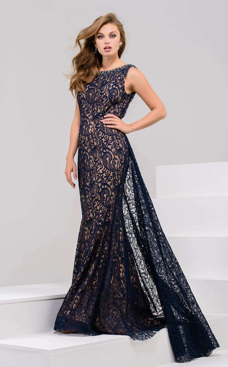Jovani 36096 Navy/Nude