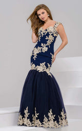 Jovani 41713 Navy/Gold