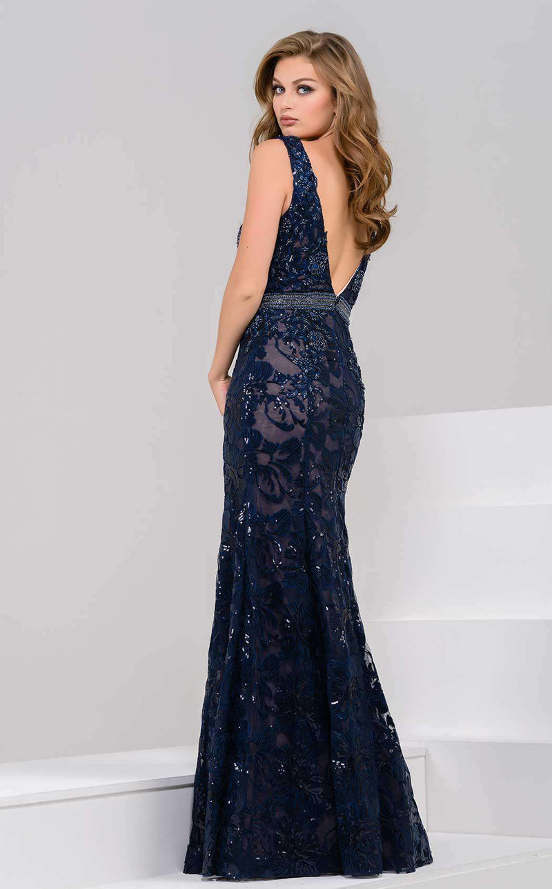 Jovani 41754 Navy/Nude