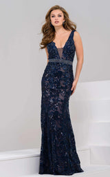 Jovani 41754 Navy/Nude