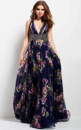 Jovani 49968 Navy/Print