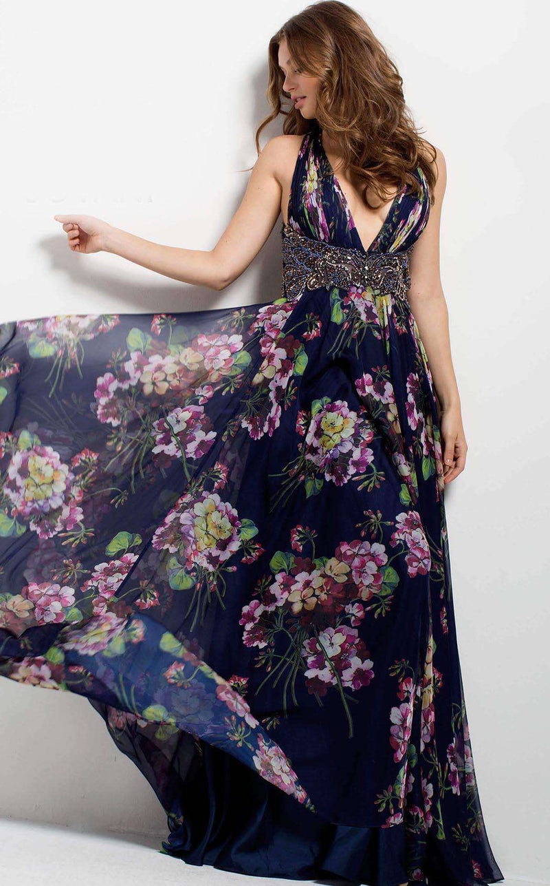 Jovani 49968 Navy/Print