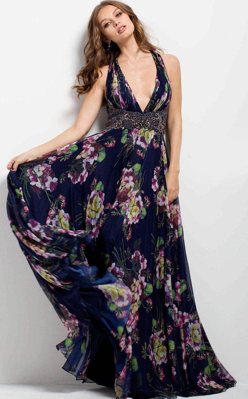 Jovani 49968 Navy/Print
