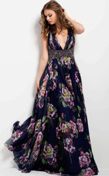 Jovani 49968 Navy/Print