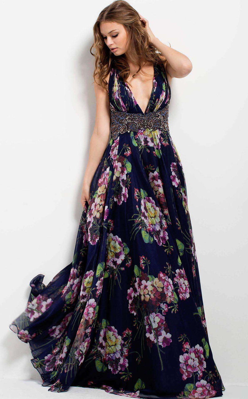 Jovani 49968 Navy/Print