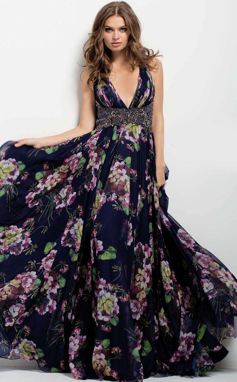 Jovani 49968 Navy/Print