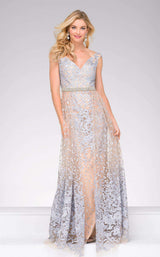 Jovani 50724 Silver/Nude