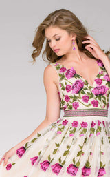 Jovani 47743 Fuchsia/Nude