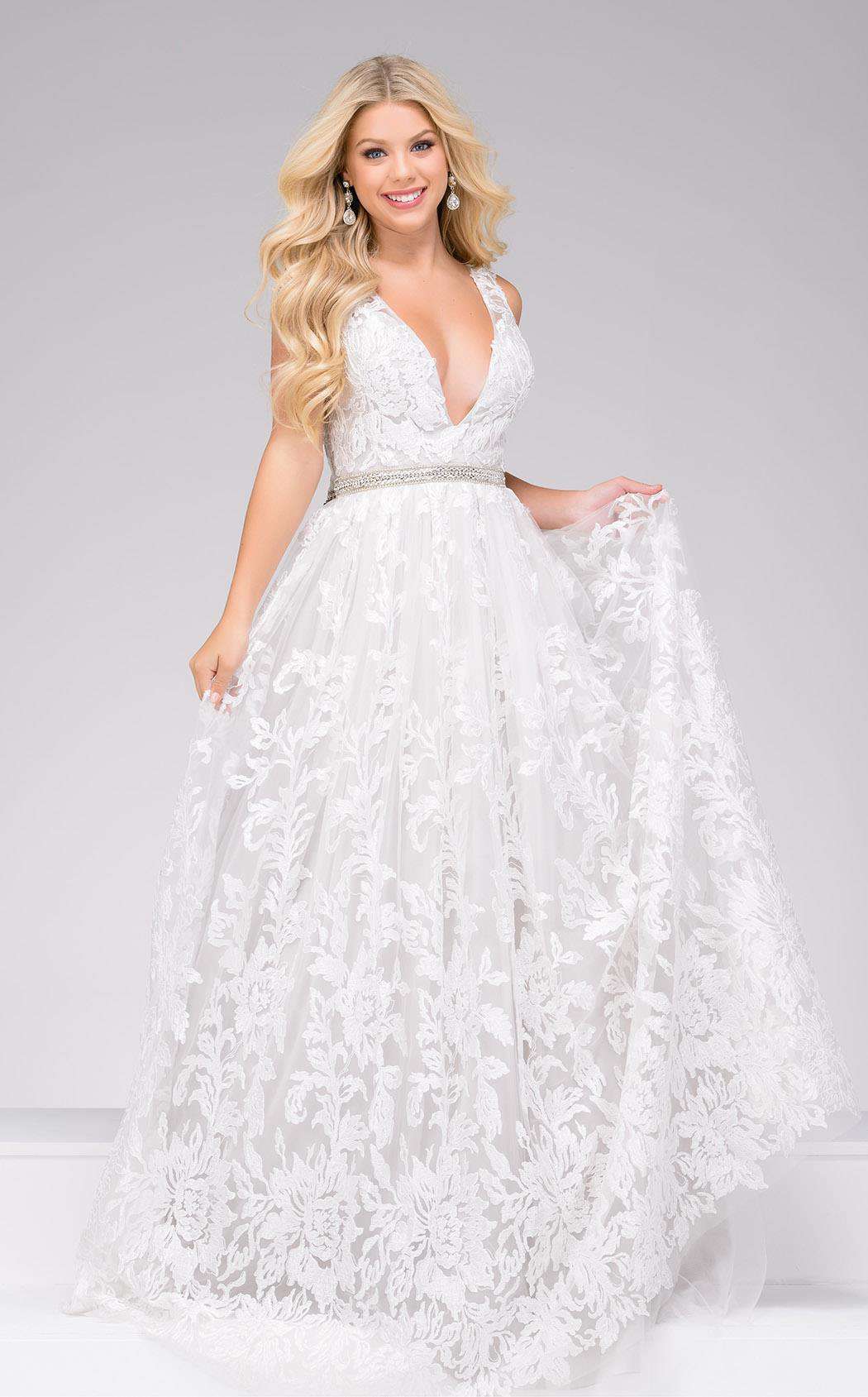 Jovani 48430 Silver/Ivory
