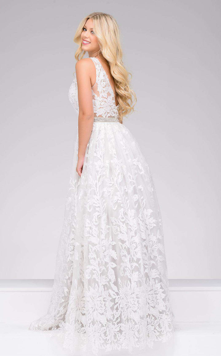 Jovani 48430 Silver/Ivory