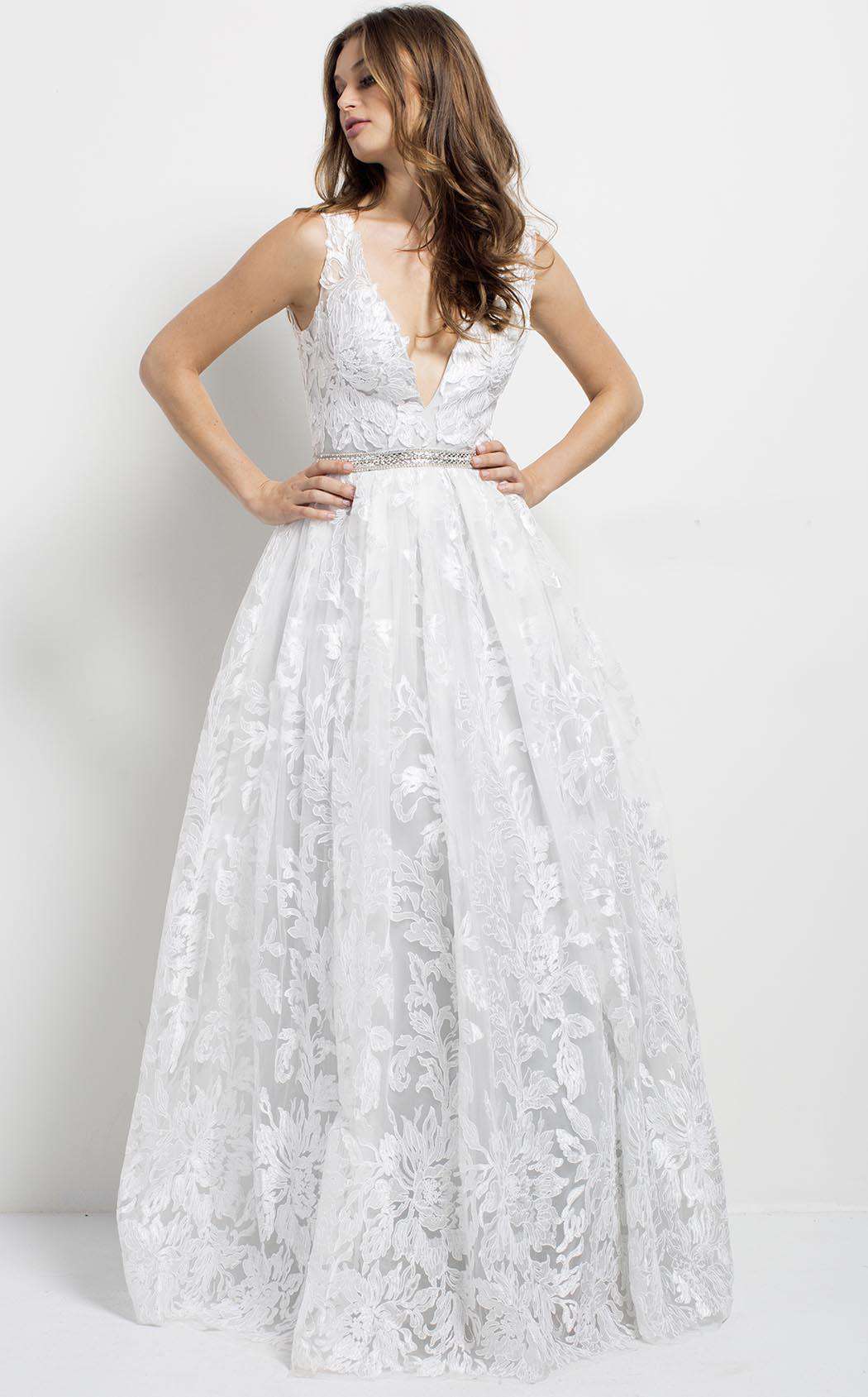 Jovani 48430 Silver/Ivory