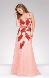 Jovani 48489 Peach/Red