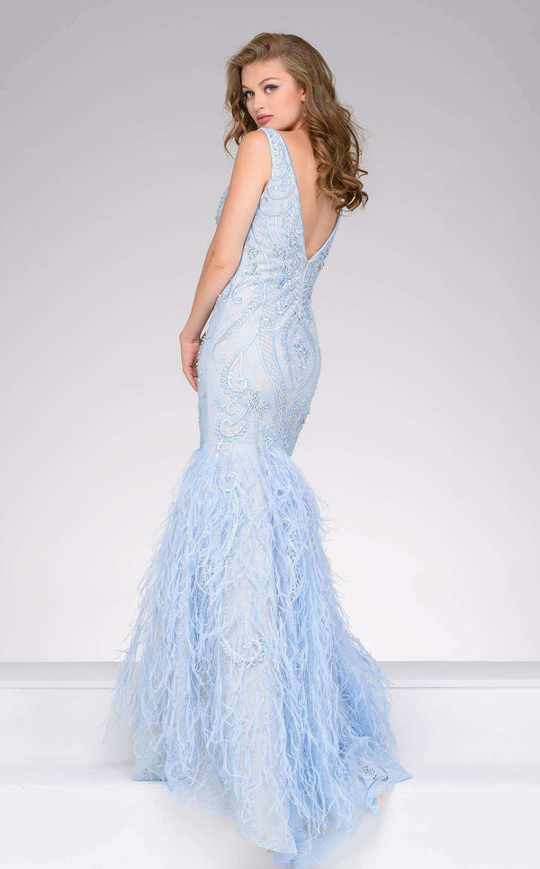 Jovani 48759 Blue/Nude