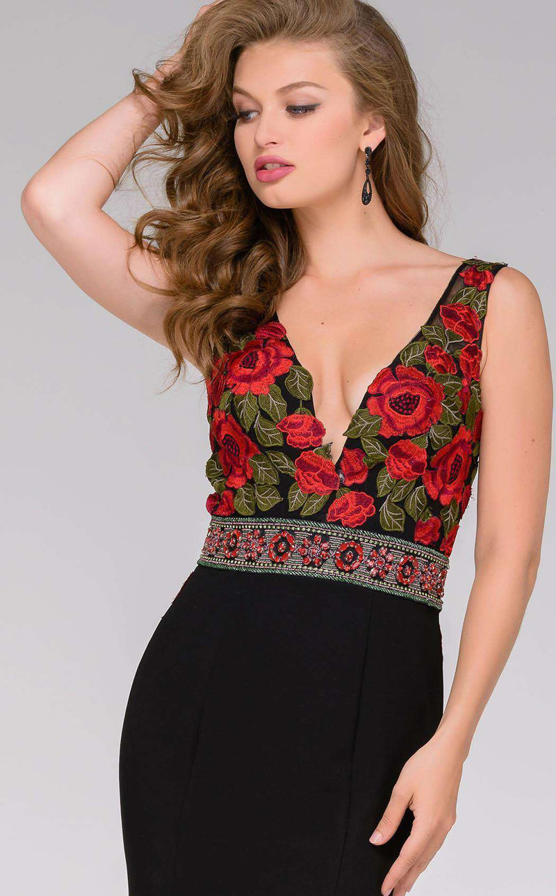jovani black and red dress Red Mermaid Bridesmaid Gown 32602
