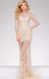 Jovani 39193 Nude/White