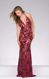Jovani 40118 Burgundy/Nude