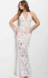Jovani 40118 White/Nude