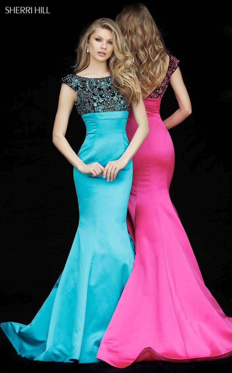 Sherri Hill 51373 Black/Turquoise