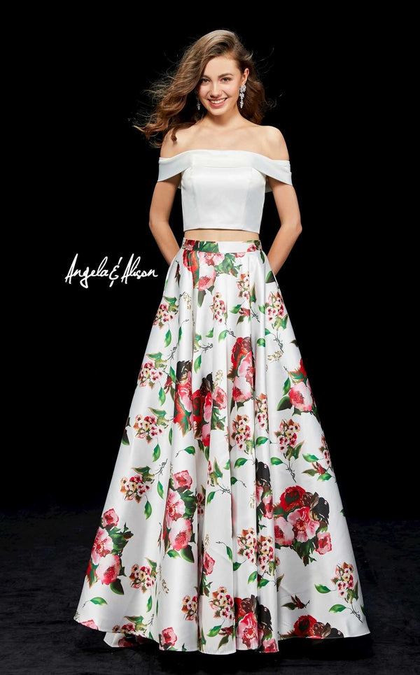 Angela and Alison 81120 Ivory-Floral