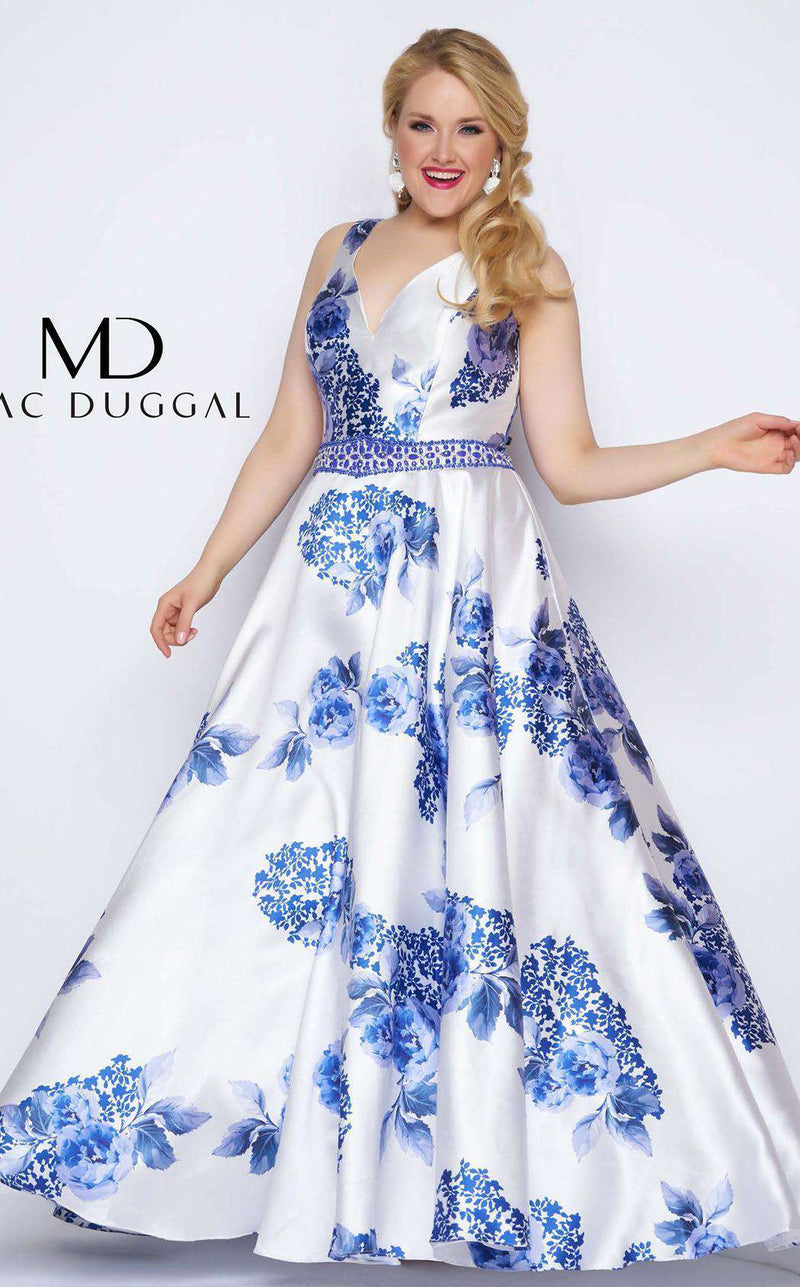 Mac Duggal 77176F Blue/Floral
