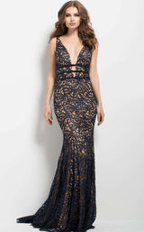 Jovani 50923 Navy/Nude